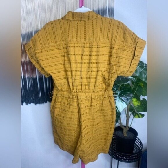 NWT MADEWELL Petite Seersucker Camp Romper - Picture 6 of 7